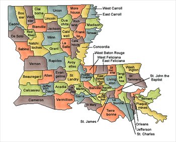 Louisiana and Counties