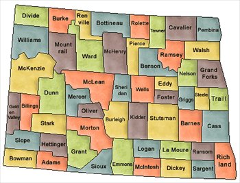 North Dakota and Counties